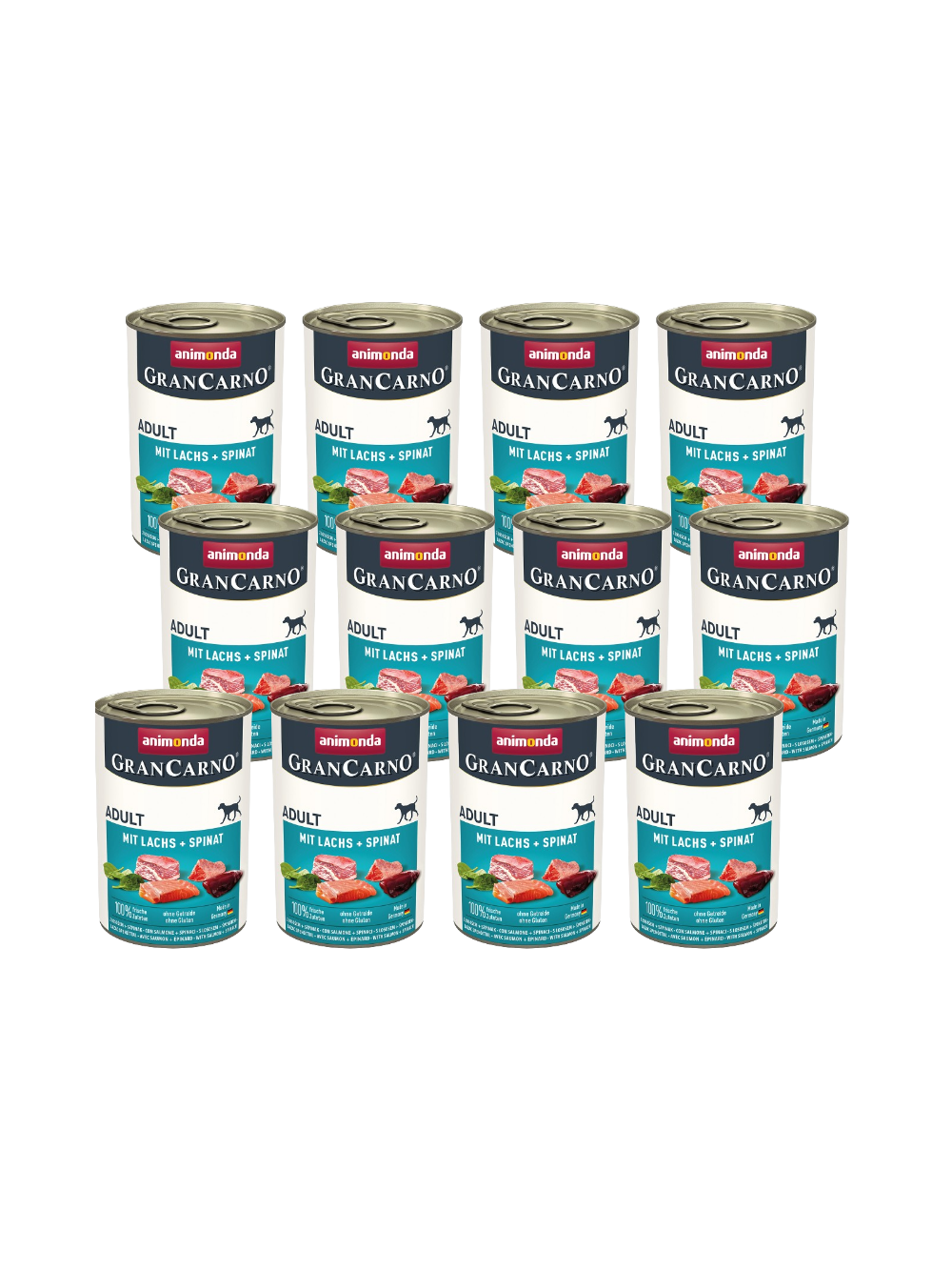 ANIMONDA GranCarno Adult Dog smak: Łosoś + szpinak 12x400g