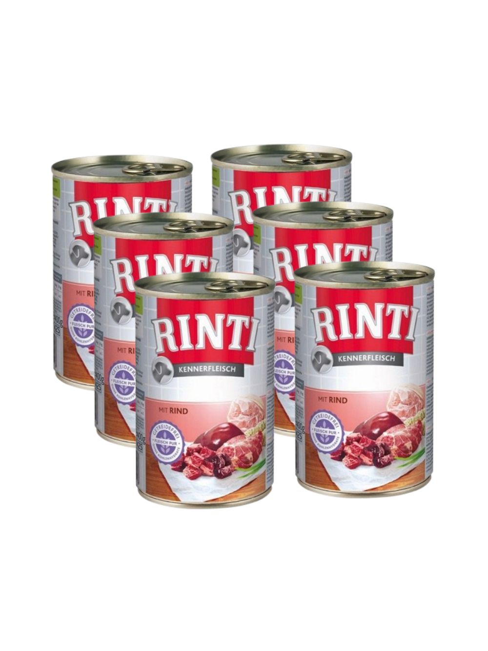 Rinti Kennerfleisch Rind karma mokra dla psa - wołowina 6x400g