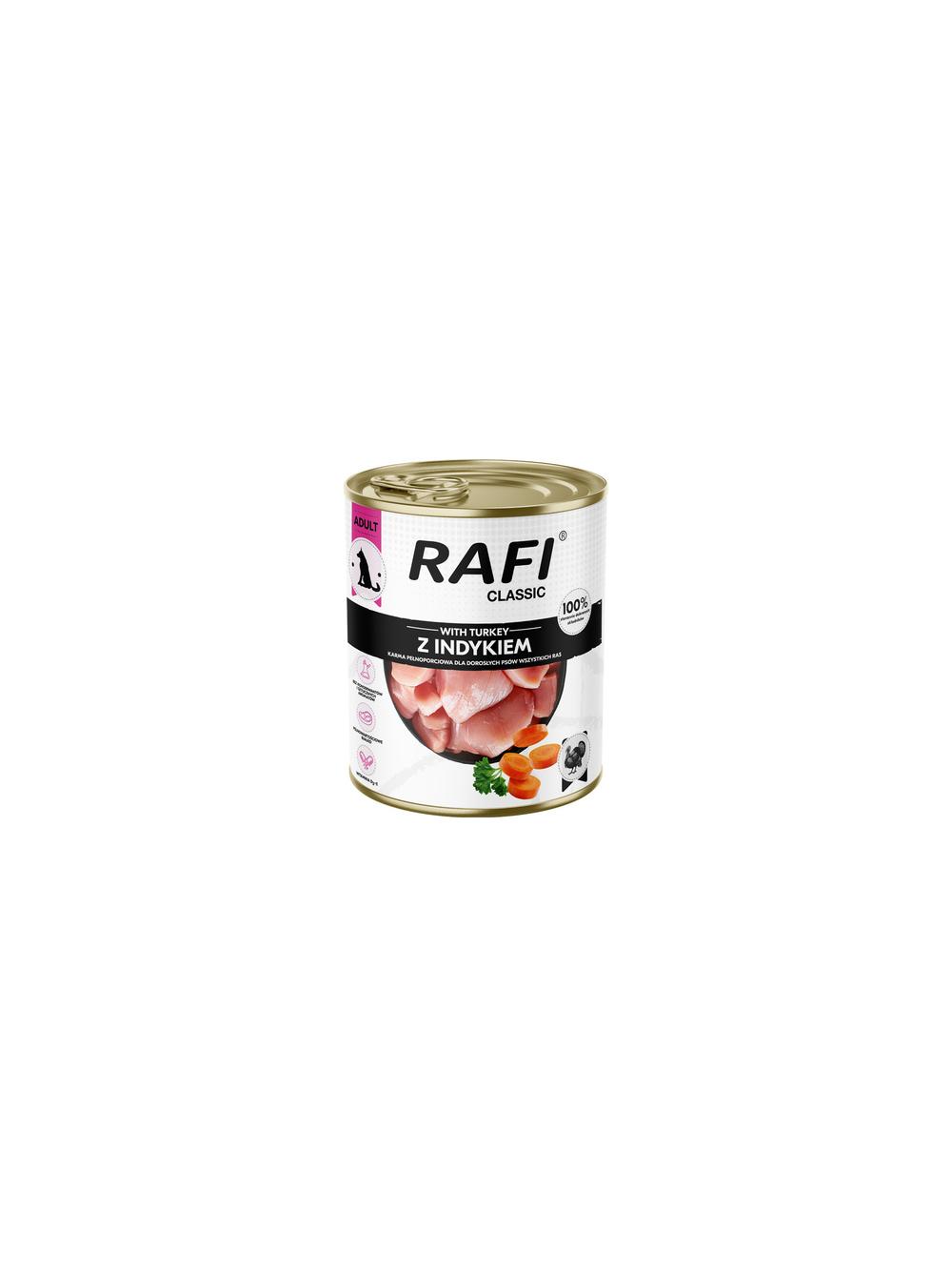 DOLINA NOTECI Mokra karma dla psa Rafi Classic z indykiem 6x800g
