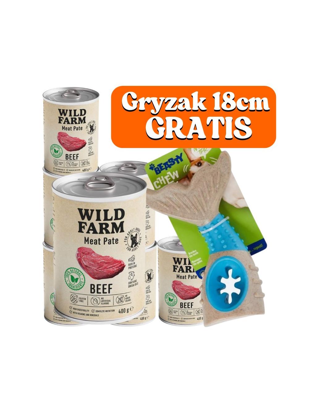 WILD FARM Pate Beef 6x400g bezglutenowa karma dla psa