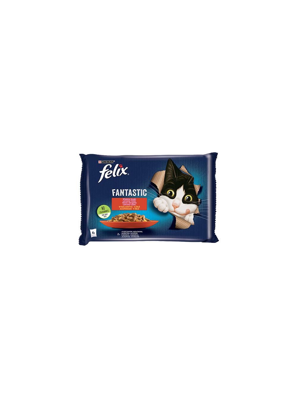 FELIX Wiejskie Smaki w galaretce z wołowina i kurczakiem 4x85g