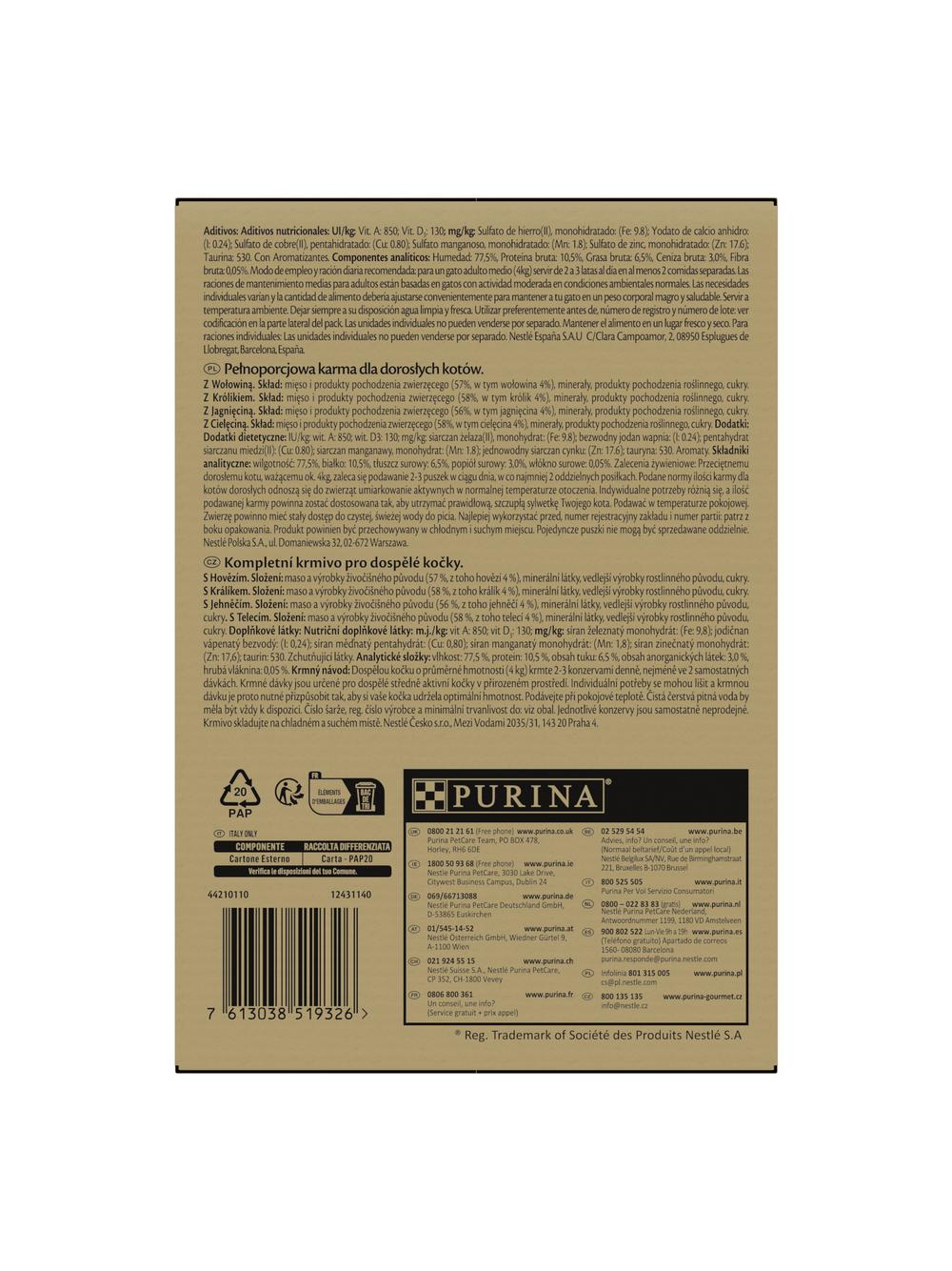 Purina Gourmet Gold Mus mix 96x85g (wołowina, królik, jagnięcina, cielęcina)