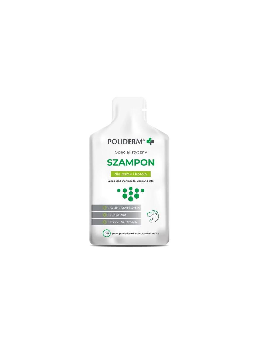 POLIDERM® SZAMPON SASZETKA – pielęgnacja sierści dla psa i kota 15 ml
