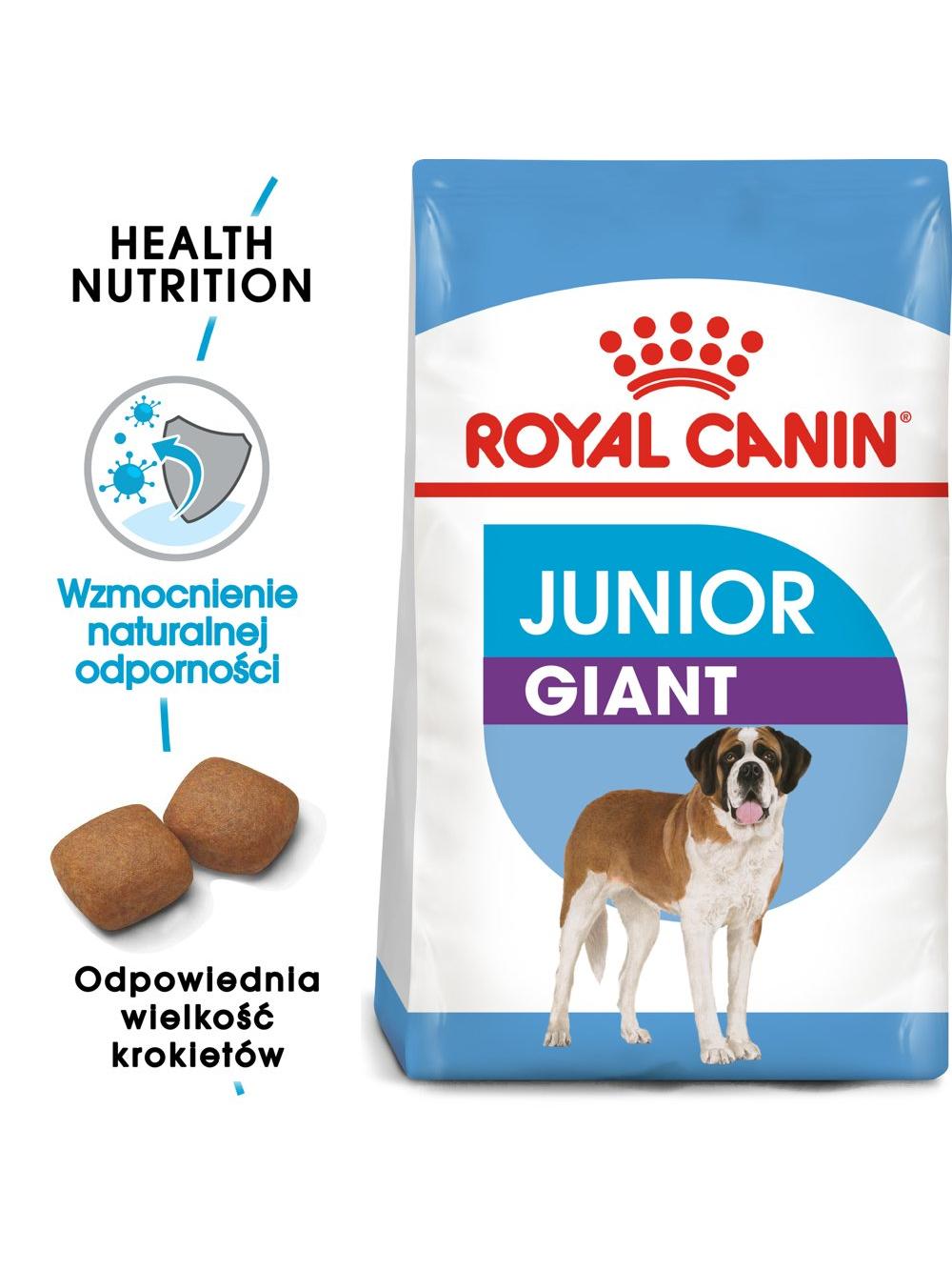 ROYAL CANIN Giant Junior 15kg karma sucha dla szczeniąt  od 8 do 18/24 miesiąca życia, ras olbrzymich + niespodzianka dla psa GRATIS!