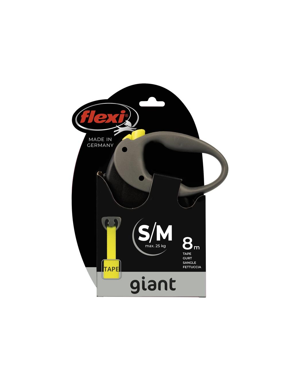 FLEXI Smycz oryginalna Giant M taśma 8m do 25 kg - czarna