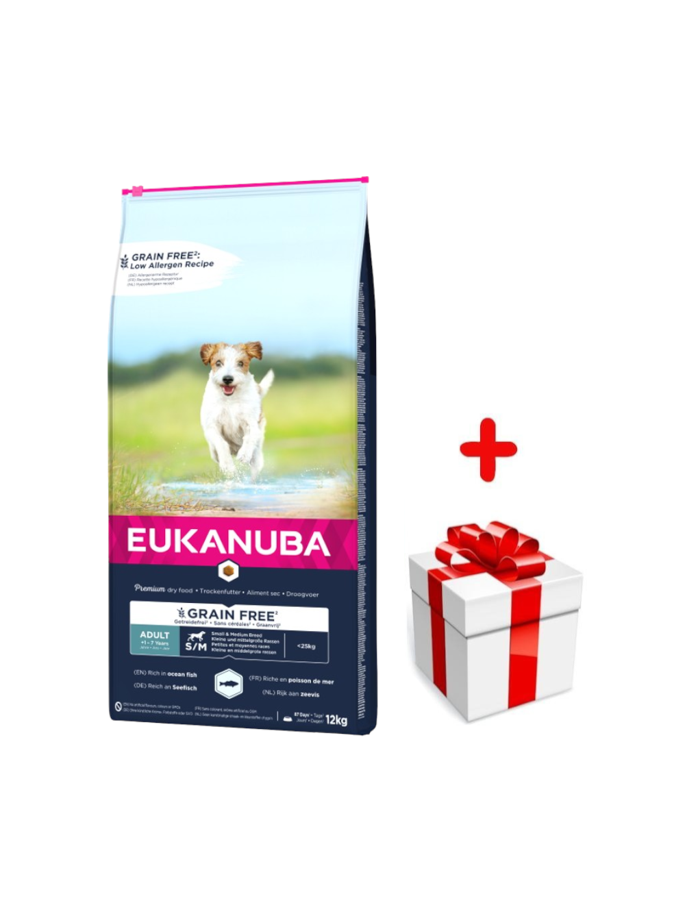 EUKANUBA Adult Small&Medium Grain Free 12kg + niespodzianka dla psa GRATIS!