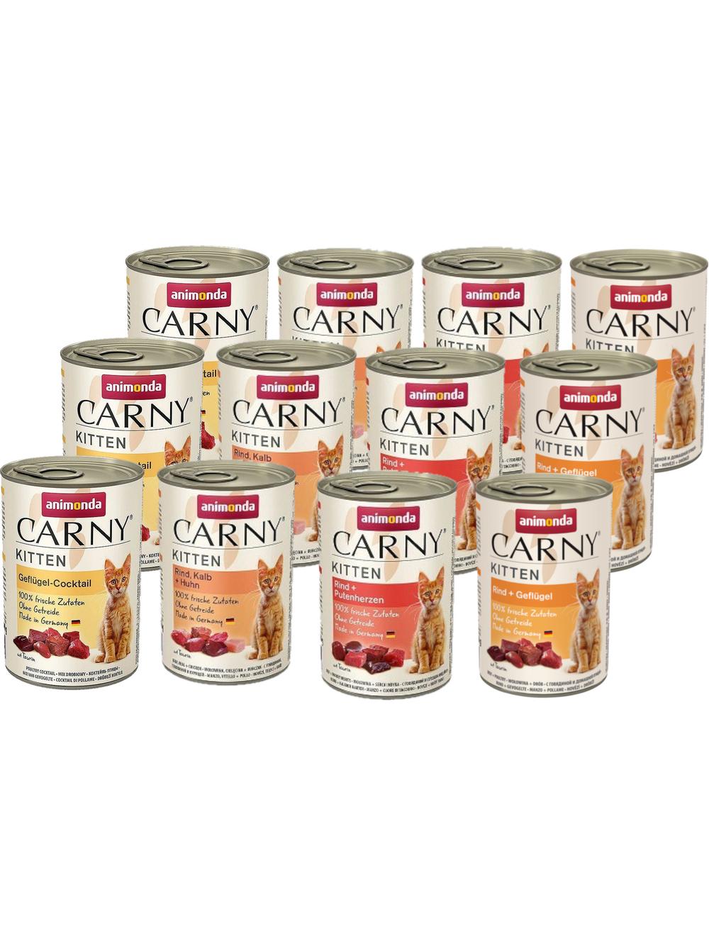 ANIMONDA Cat Carny Kitten mix 4 smaków 12x400g