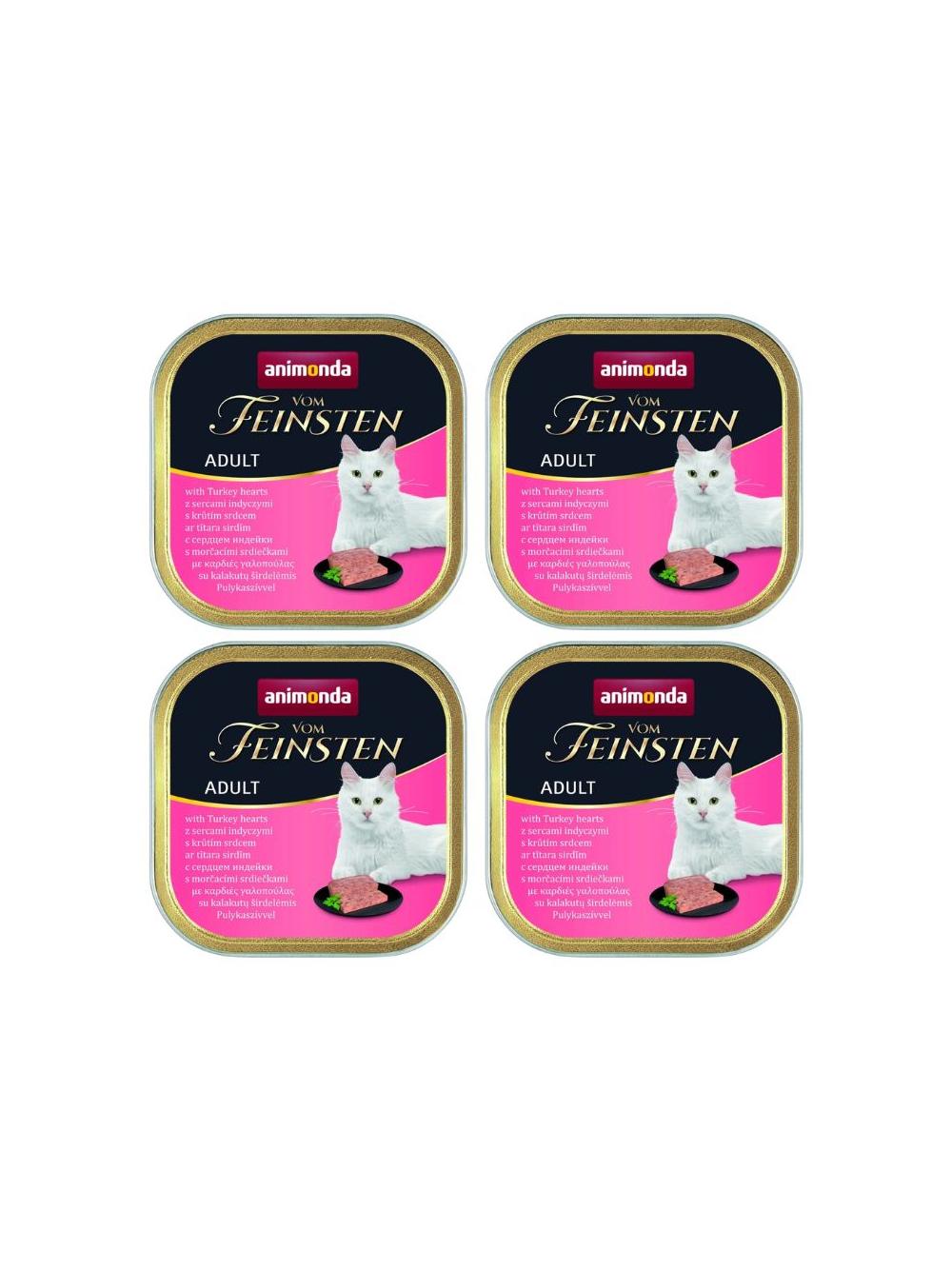 ANIMONDA Vom Feinsten Adult Cat smak: z sercami indyka 6 x 100g