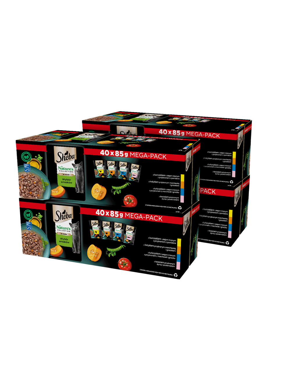 SHEBA Nature’s Collection Wybór Smaków mokra karma pełnoporcjowa dla dorosłych kotów w sosie 160x85g