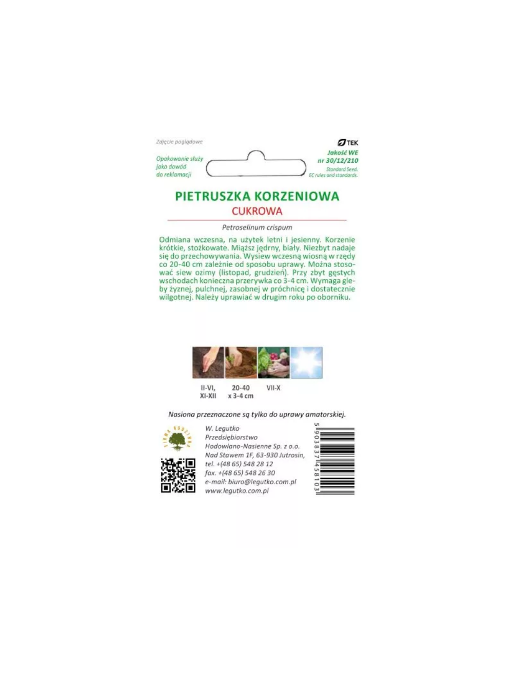 Pietruszka korzeniowa Cukrowa - wczesna