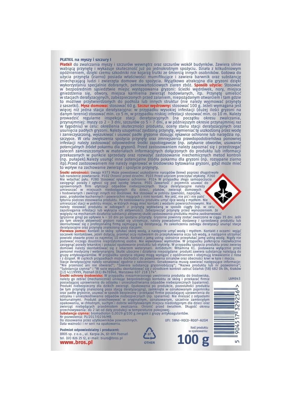 BROS - Płatkil na myszy i szczury 100g