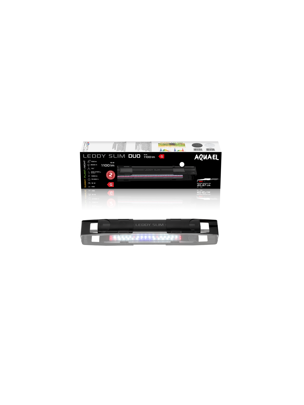 AQUAEL Leddy SlimDuo 16W Sunny Plant&Night czarne