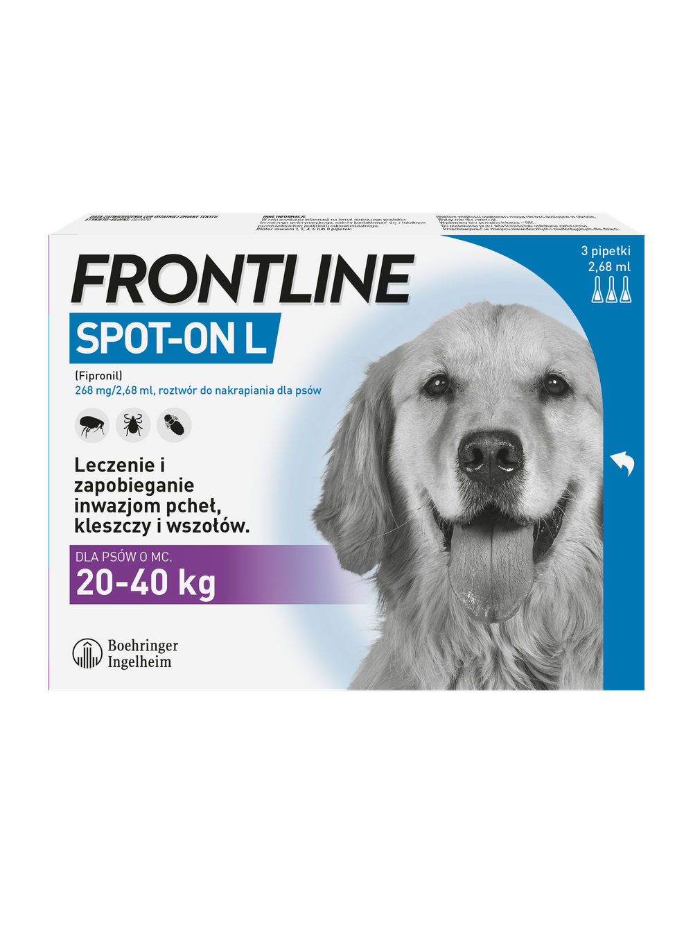 Frontline Spot On Pies L 20-40 kg trójpak L 3x2,68 ml