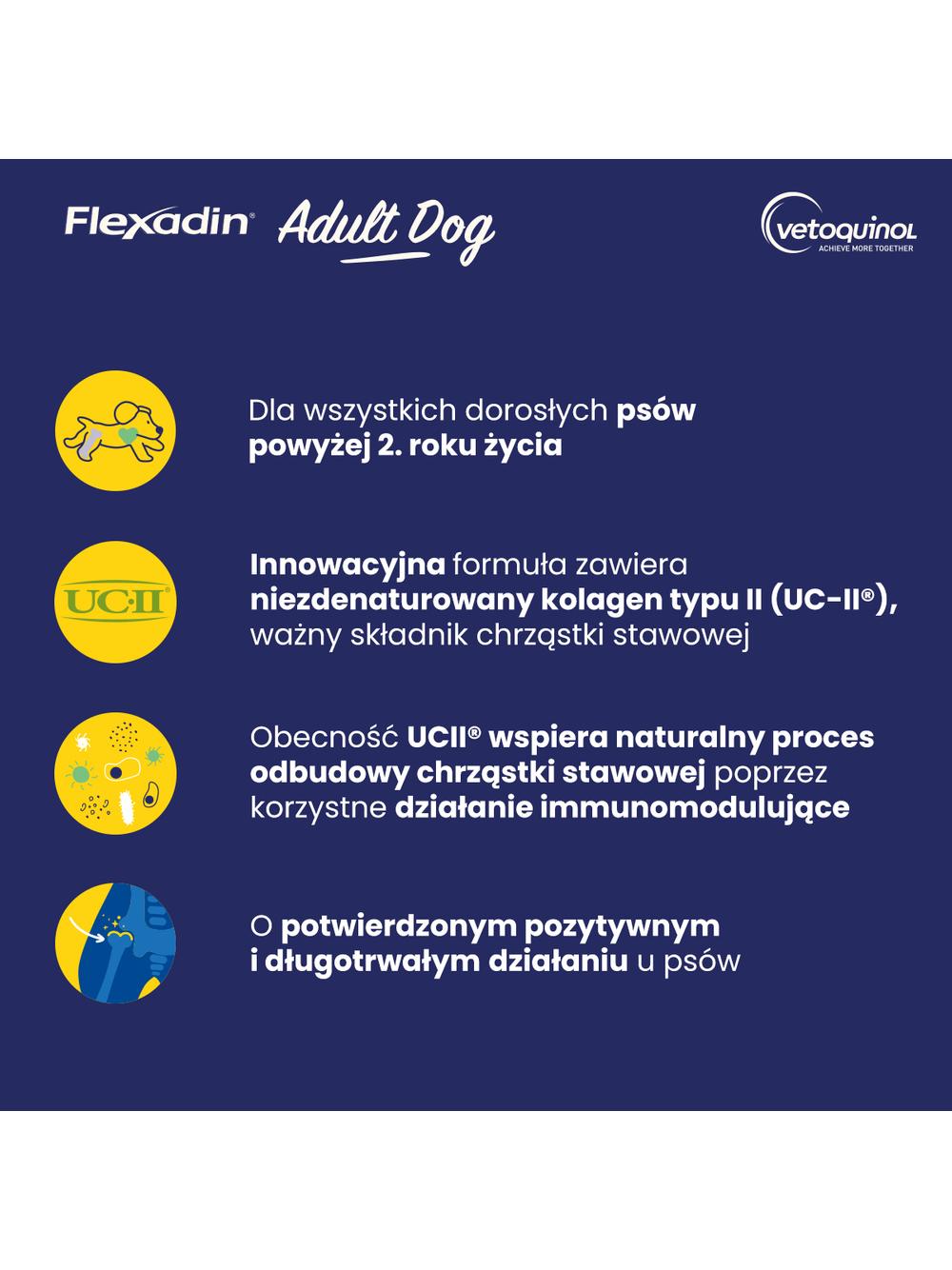 VETOQUINOL Flexadin Adult Dog 60 kąsków