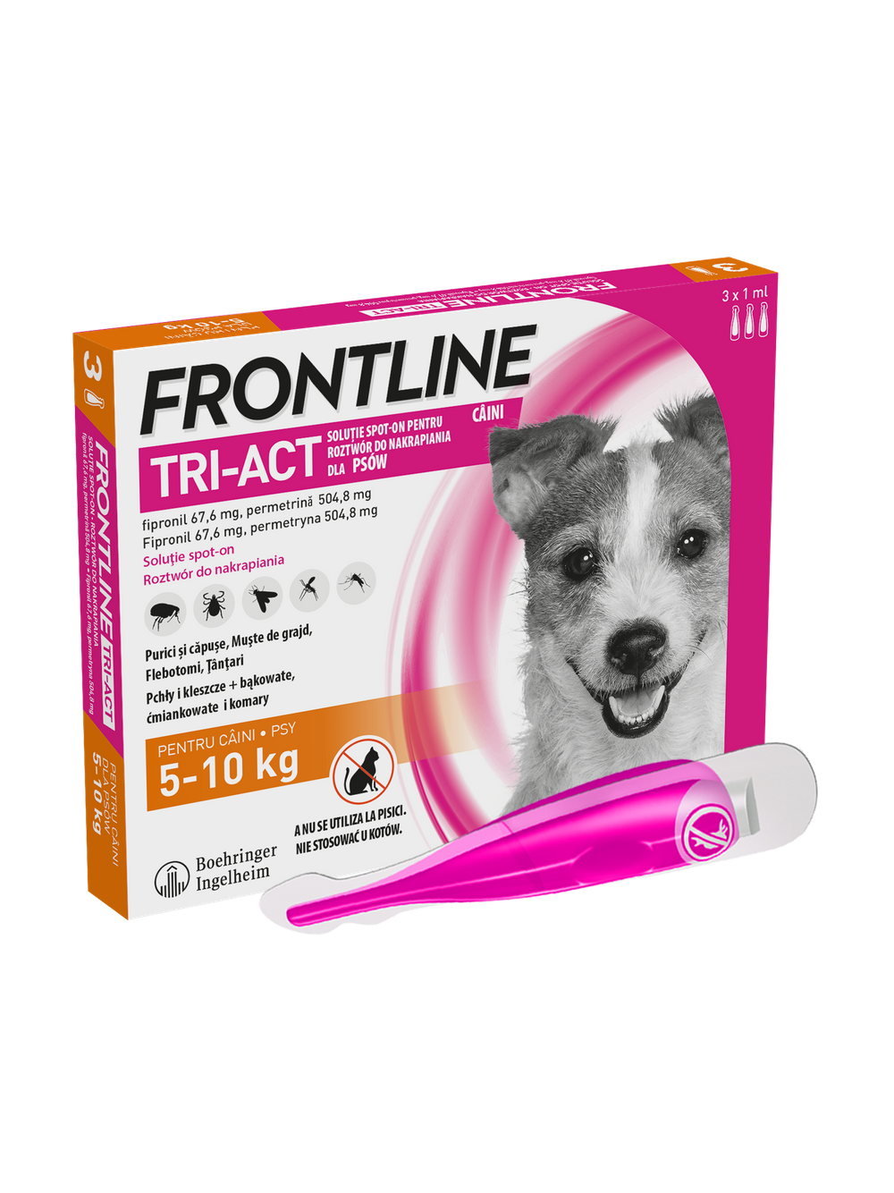 FRONTLINE Tri-Act S 5-10kg (pipeta 3 x 1ml) X2 + Zakładka magnetyczna GRATIS!