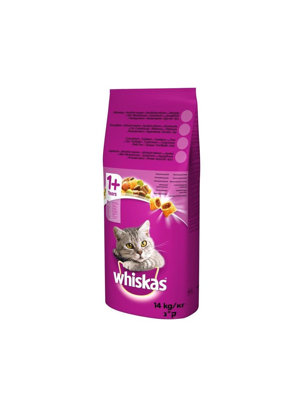 WHISKAS Adult 14 kg - sucha karma dla dorosłego kota, z pysznym tuńczykiem  + niespodzianka dla kota GRATIS!!!