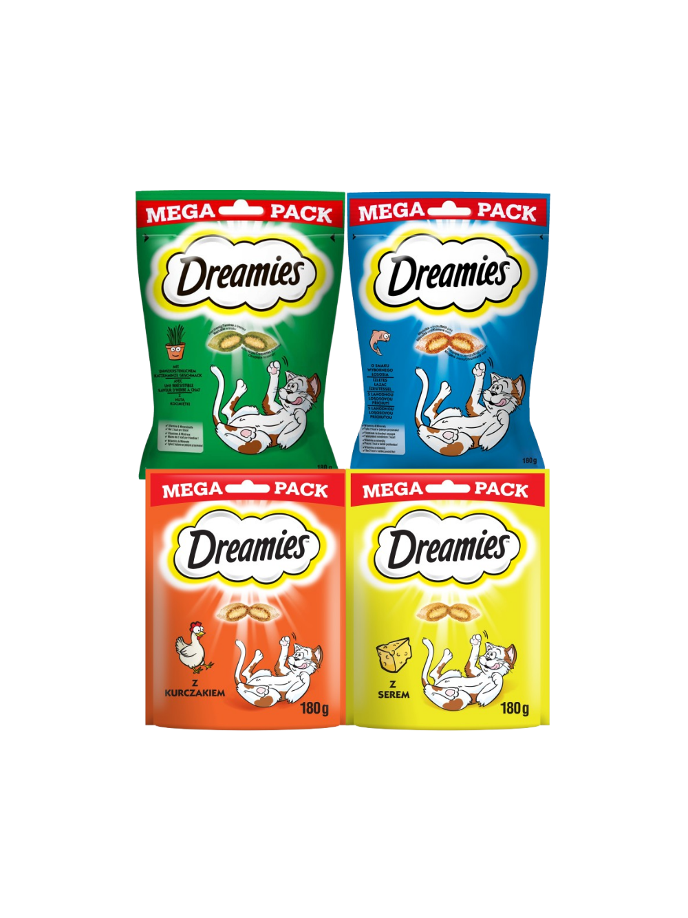 DREAMIES Mega Pack 4x180g - przysmak dla kota Mix Smaków
