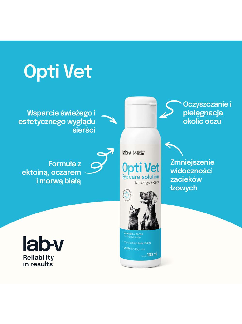 Opti Vet – preparat do pielęgnacji okolic oczu psów i kotów 100 ml