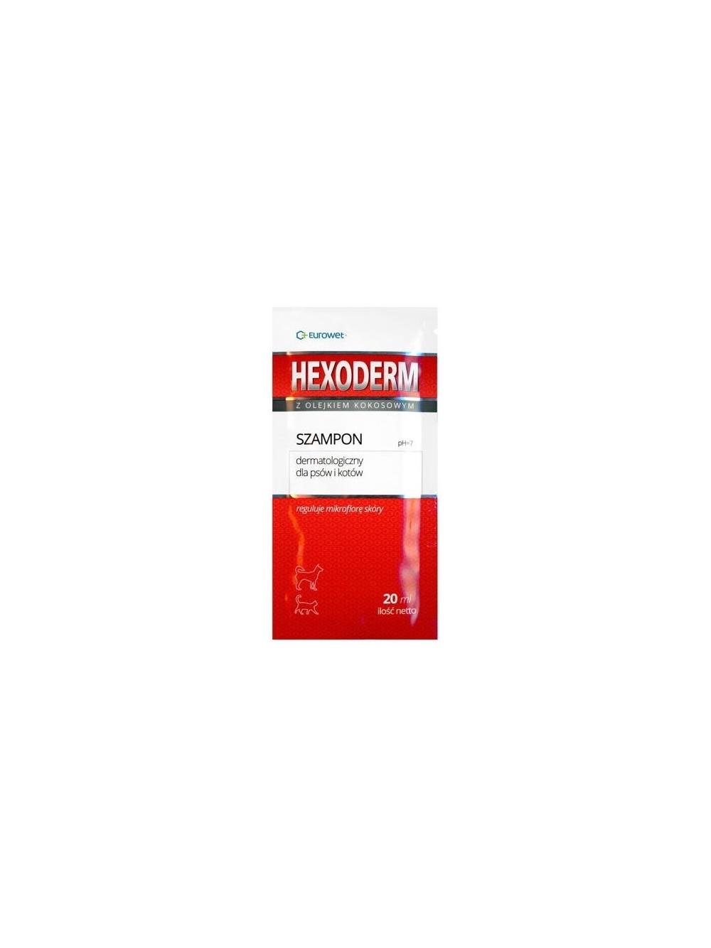 Eurowet Szampon Hexoderm dla psów i kotów 20ml