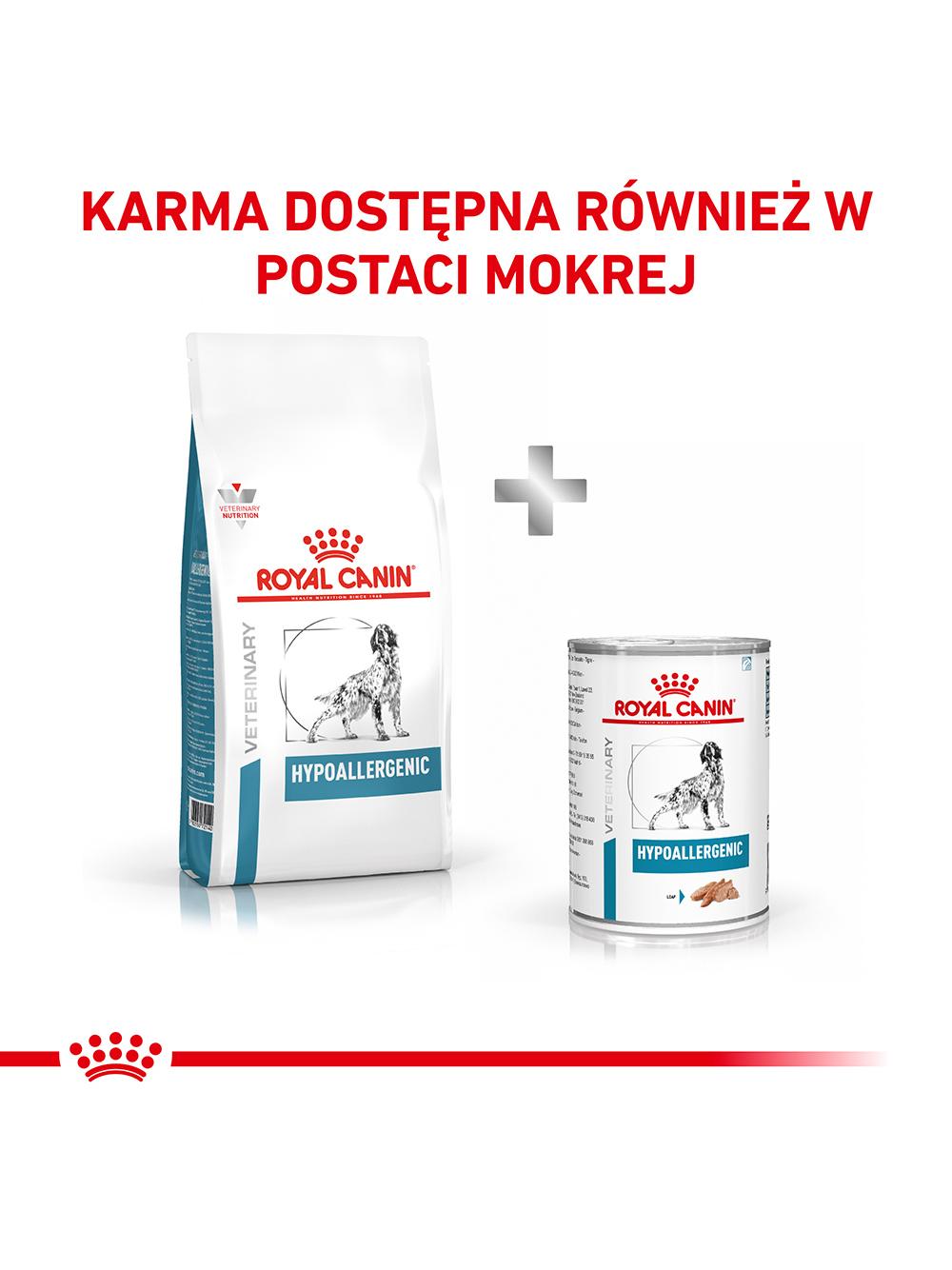 ROYAL CANIN Veterinary Dog Hypoallergenic sucha karma dla dorosłych psów z niepożądanymi reakcjami na pokarm 14kg\Opakowanie usz (8629,8802,8785,8791,9050,8712,9106,9250,9238)
