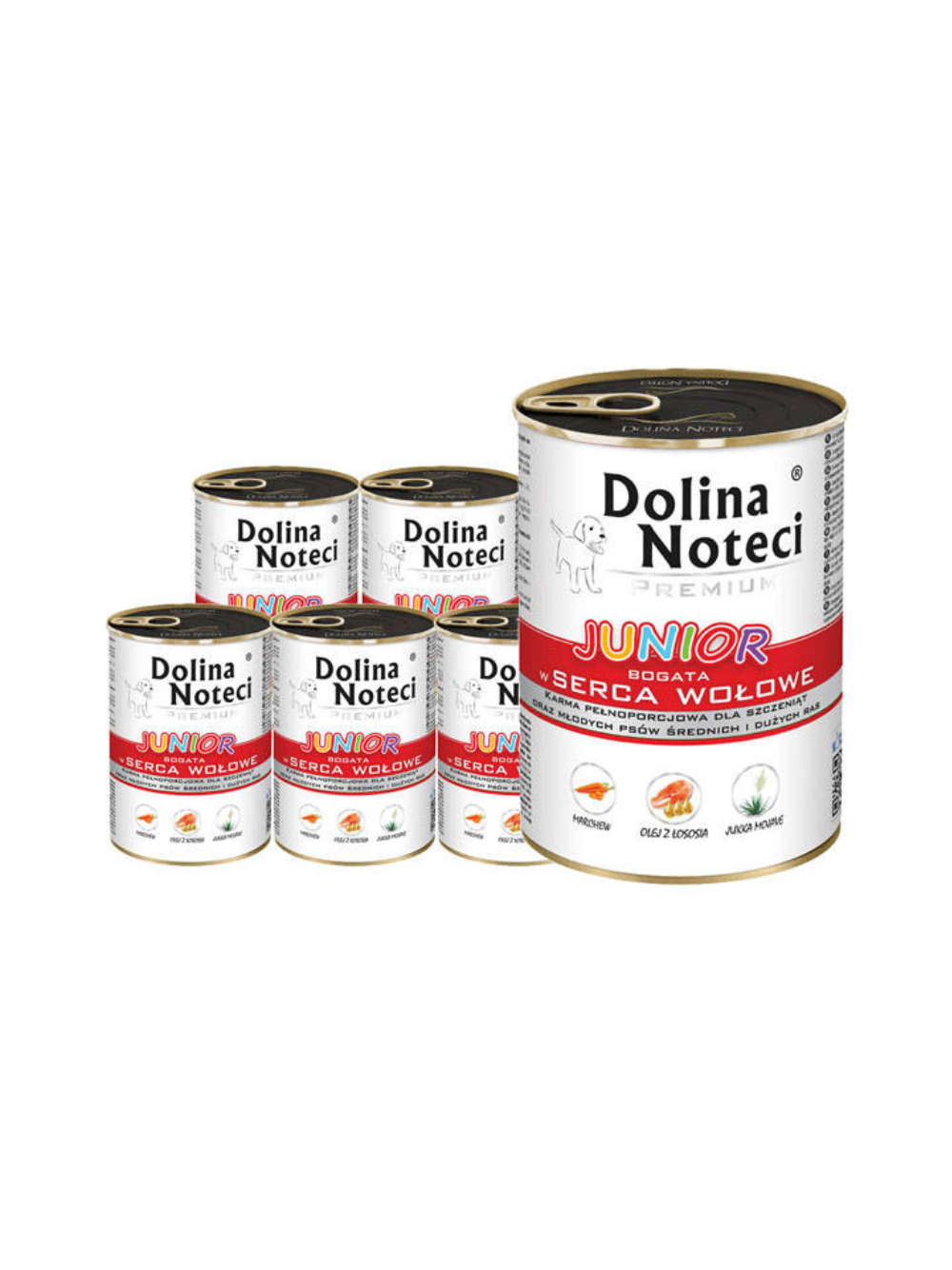 Dolina Noteci PREMIUM Junior bogata w serca wołowe 24x400g