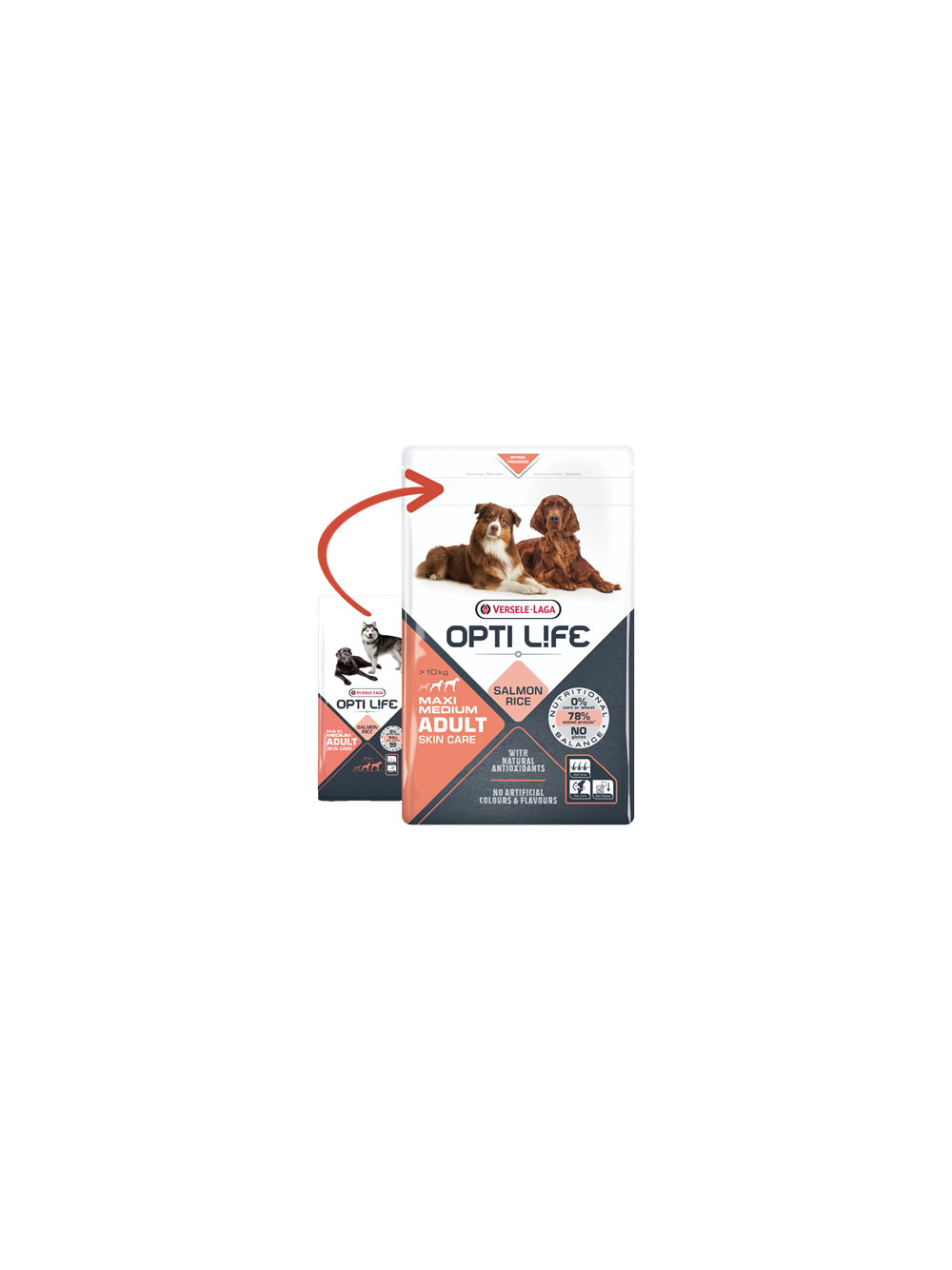VERSELE-LAGA Opti Life Adult Skin Care Medium&Maxi 12,5kg + niespodzianka dla psa GRATIS!