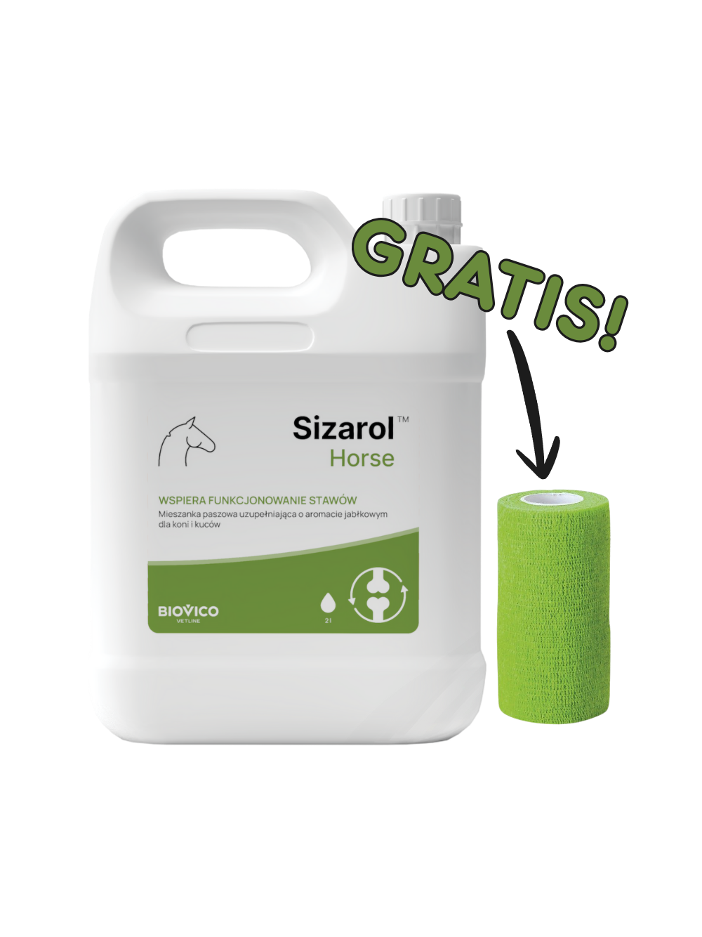 BIOVICO Sizarol  Horse 2L+ GRATIS Kerbl Samoprzylepny bandaż EquiLastic 7,5 cm!