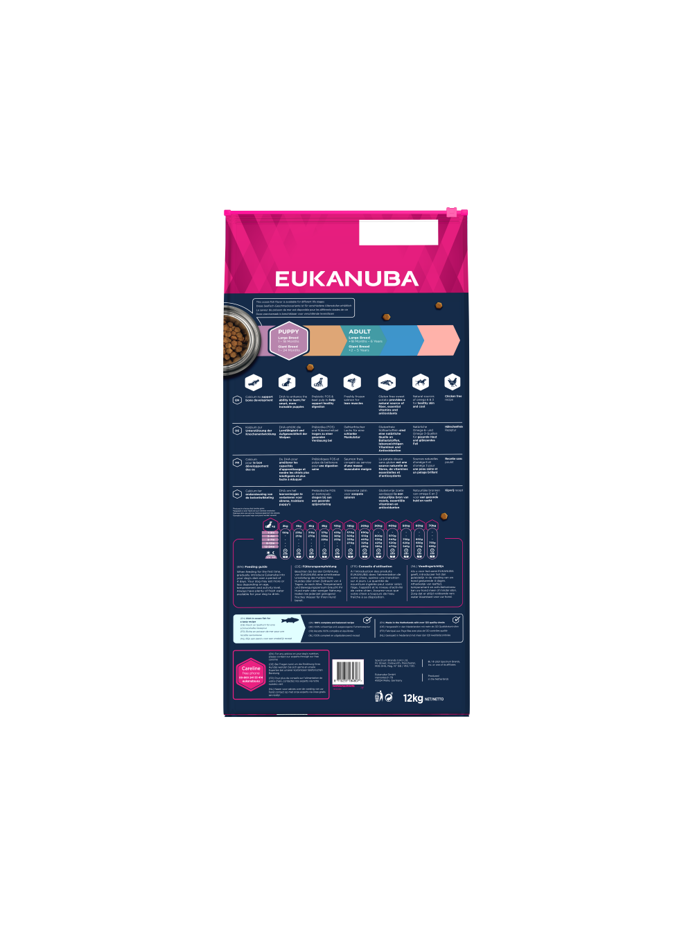 EUKANUBA Puppy&Junior Large Breeds Grain Free 12kg + niespodzianka dla psa GRATIS!