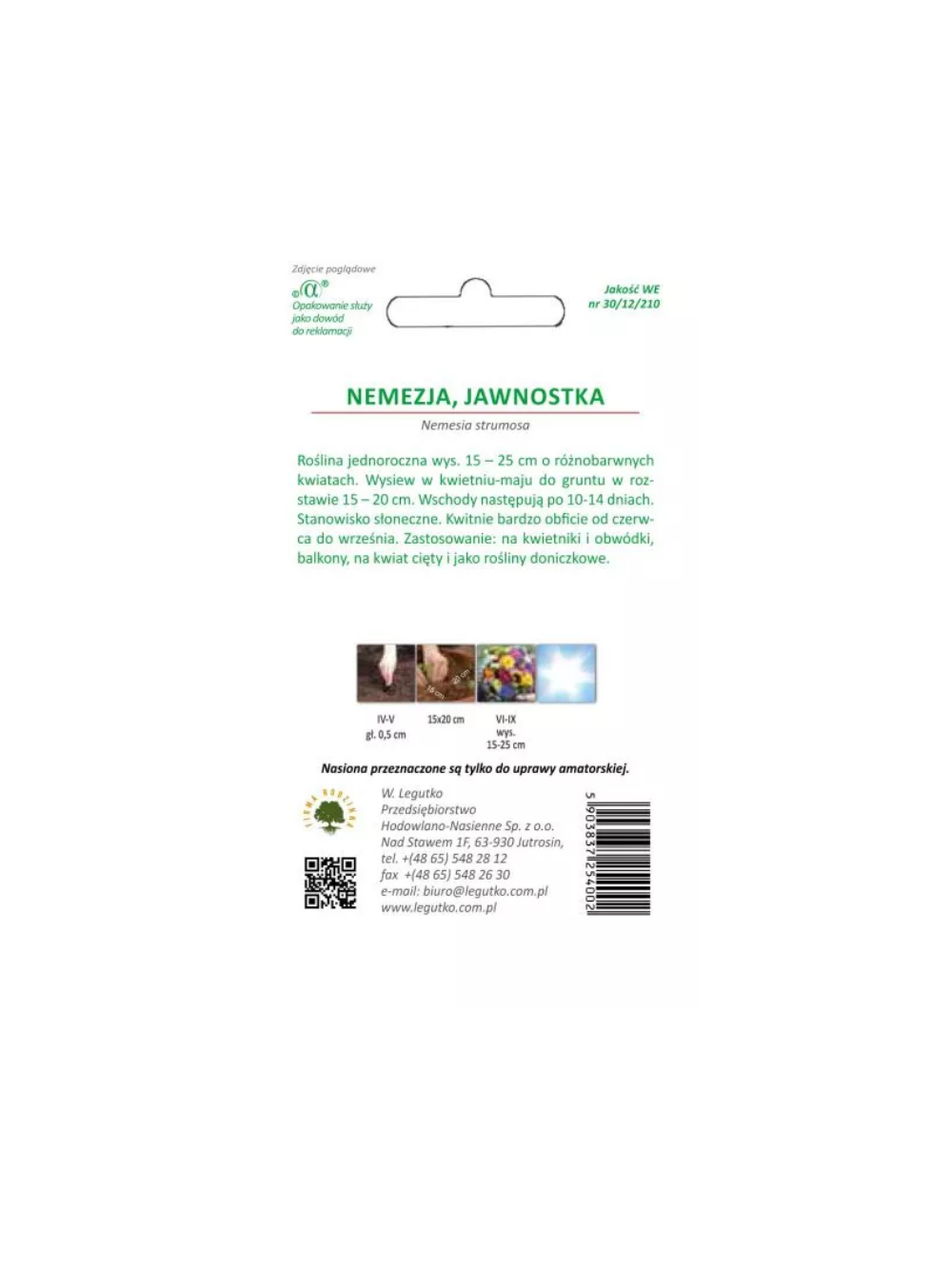 Nemezja, Jawnostka mieszanka (nasiona otarte)