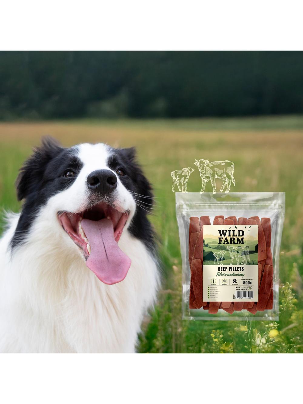 WILD FARM filet z wołowiny 500g przysmak dla psa