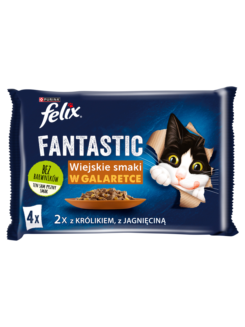 FELIX Wiejskie Smaki w galaretce z królikiem i jagnięciną 4x85g