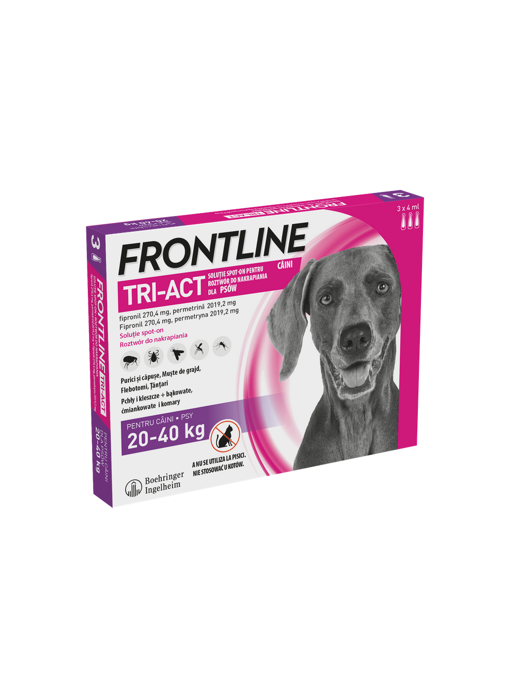 FRONTLINE Tri-Act L 20-40kg (pipeta 3 x 4ml) X2 + Zakładka magnetyczna GRATIS!