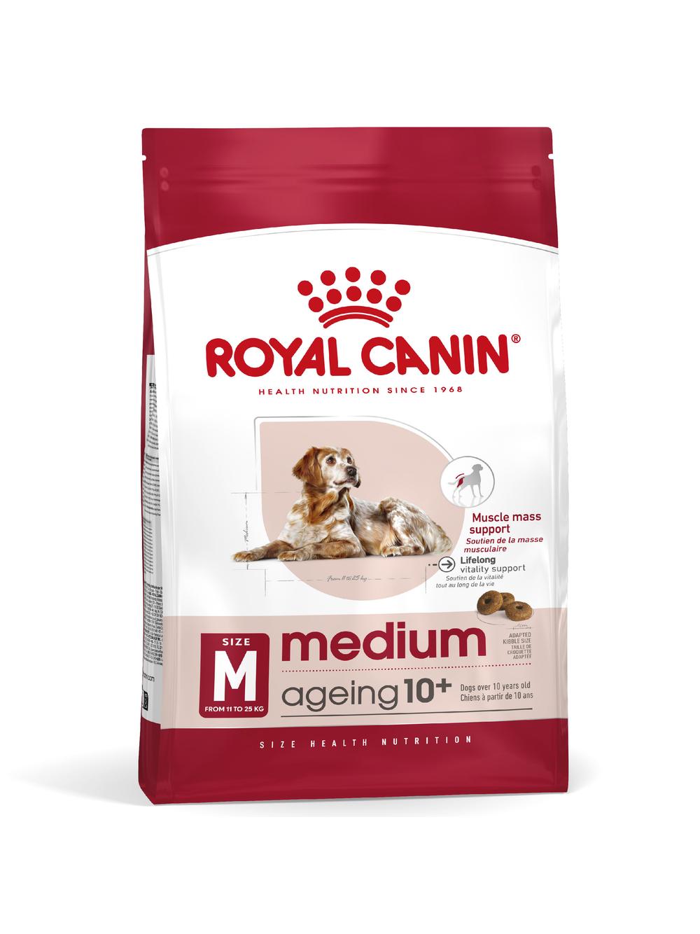ROYAL CANIN Medium Ageing 10+ 15kg karma sucha dla psów dojrzałych po 10 roku życia, ras średnich + niespodzianka dla psa GRATIS!