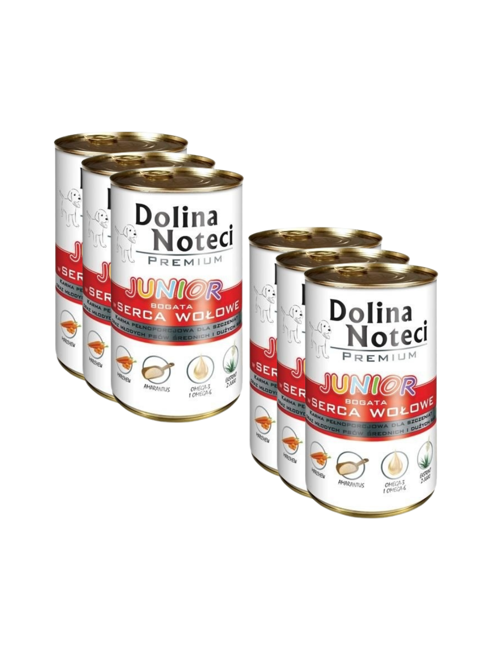 Dolina Noteci PREMIUM Junior bogata w serca wołowe 6 x 400g