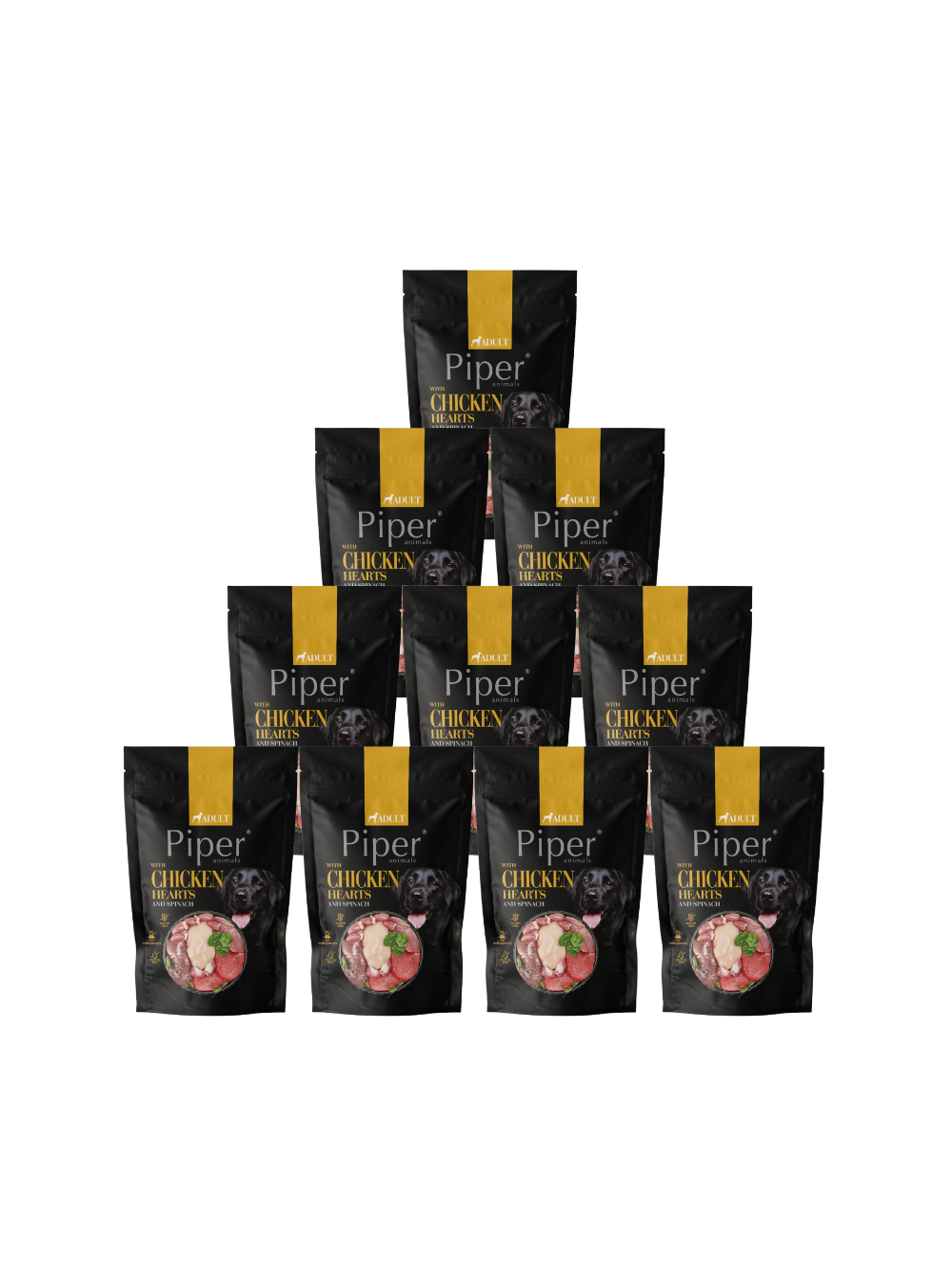 DOLINA NOTECI Piper dla psa z sercami kurczaka i szpinakiem 10x500g