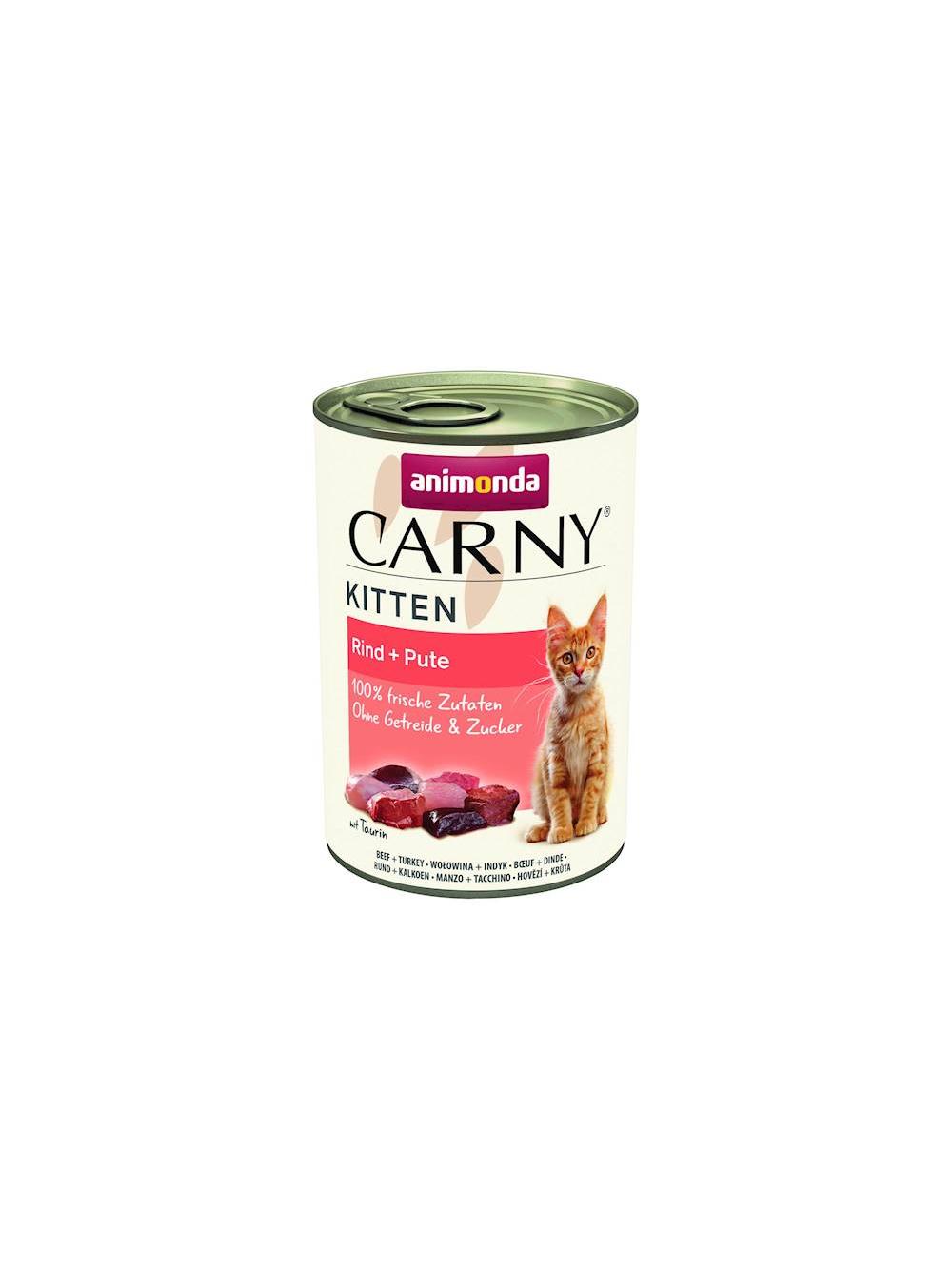 ANIMONDA Cat Carny Kitten smak: wołowina, indyk 12x400g