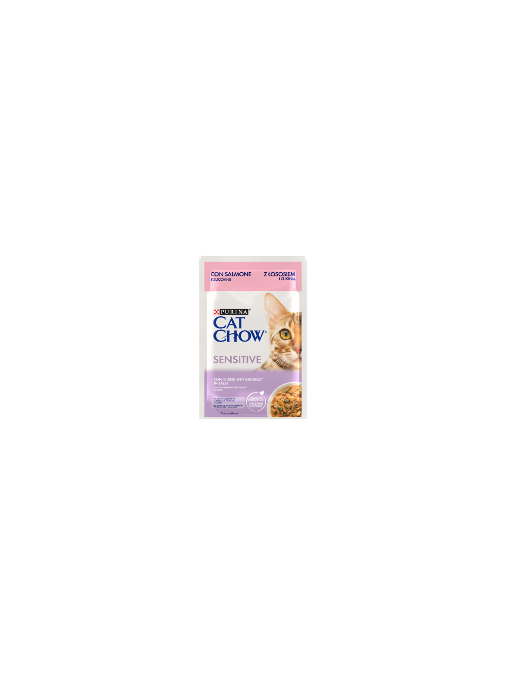 CAT CHOW Sensitive Karma dla kotów z łososiem i cukinią w sosie 10x85g