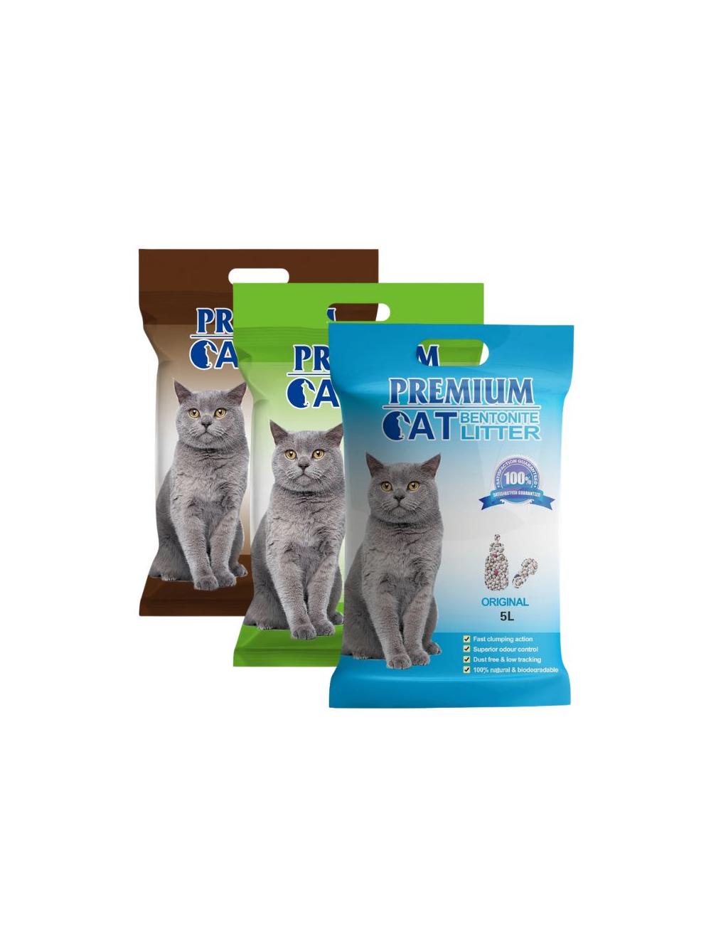 Premium Cat Żwirek Bentonitowy Zbrylający - Mix 3x5L