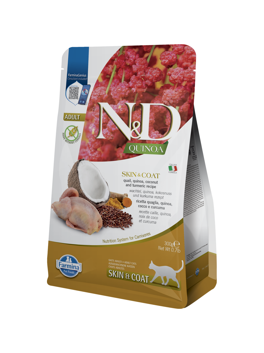 Farmina N&D Quinoa feline SKIN & COAT QUAIL 300g