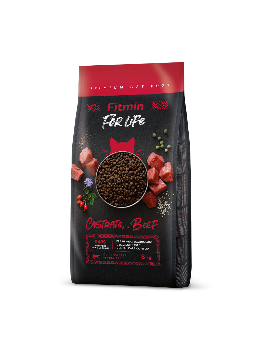 FITMIN Cat For Life Castrate  Beef 8kg