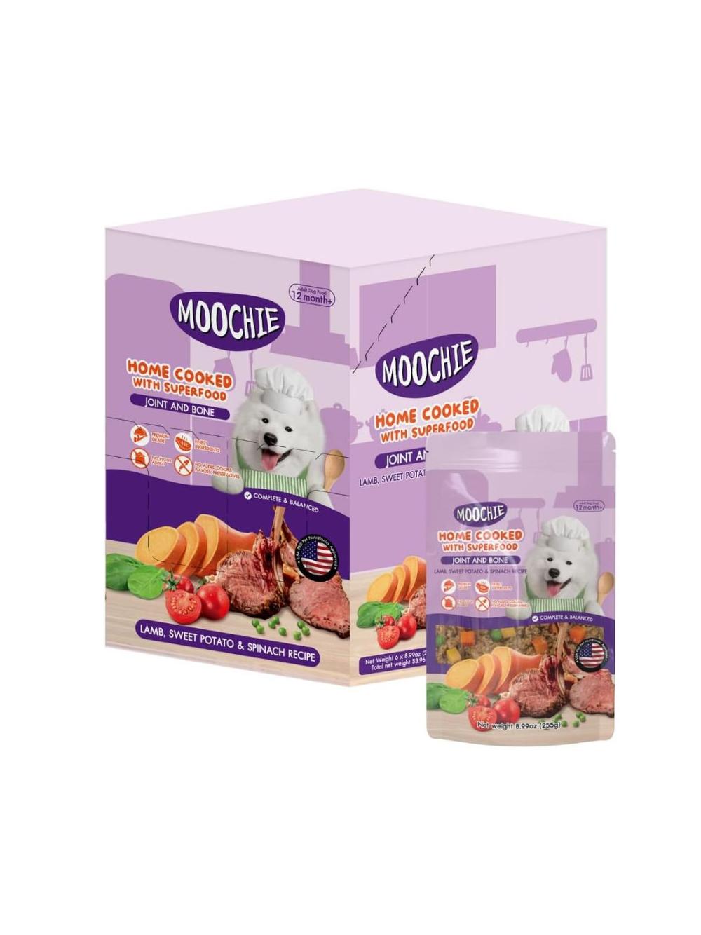 MOOCHIE HOME COOKED Joint and Bone - Lamb, Sweet Potatao & Spinach 255g dla psa
