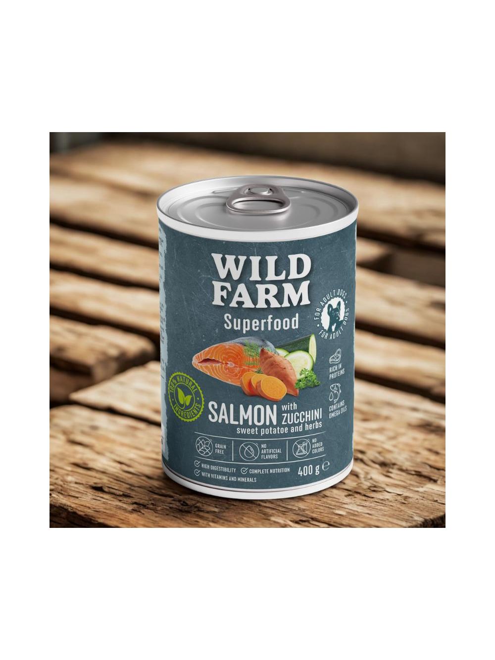 WILD FARM Superfood Salmon 400g bezzbożowa karma dla psa