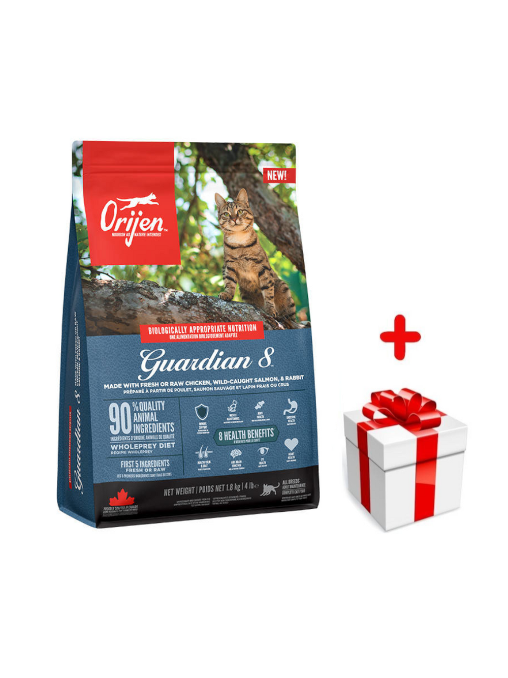 ORIJEN Guardian 8 Cat 1,8kg + niespodzianka dla kota GRATIS!