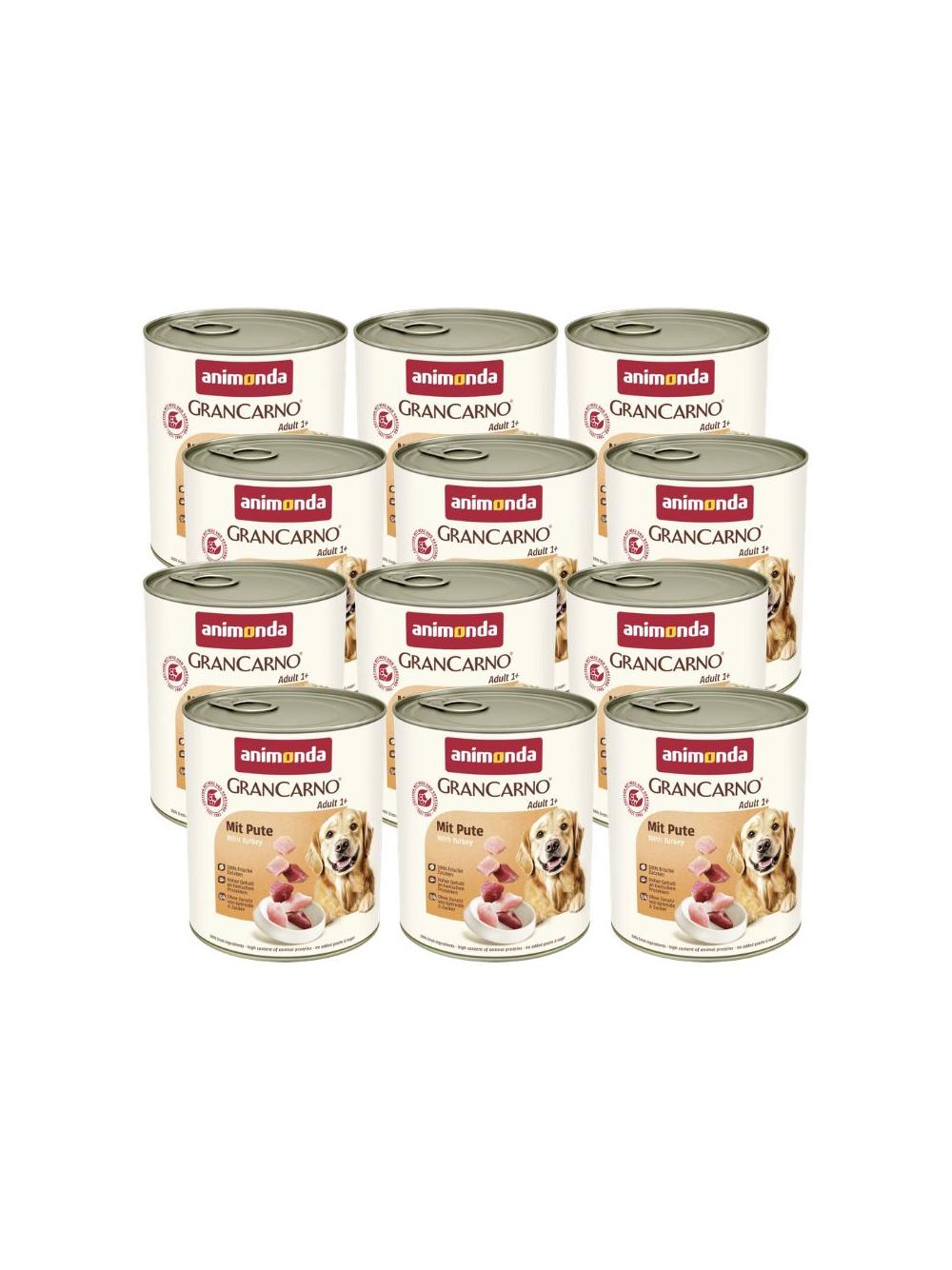 ANIMONDA GranCarno Adult Dog smak: Wieprzowina + Indyk 12x800g