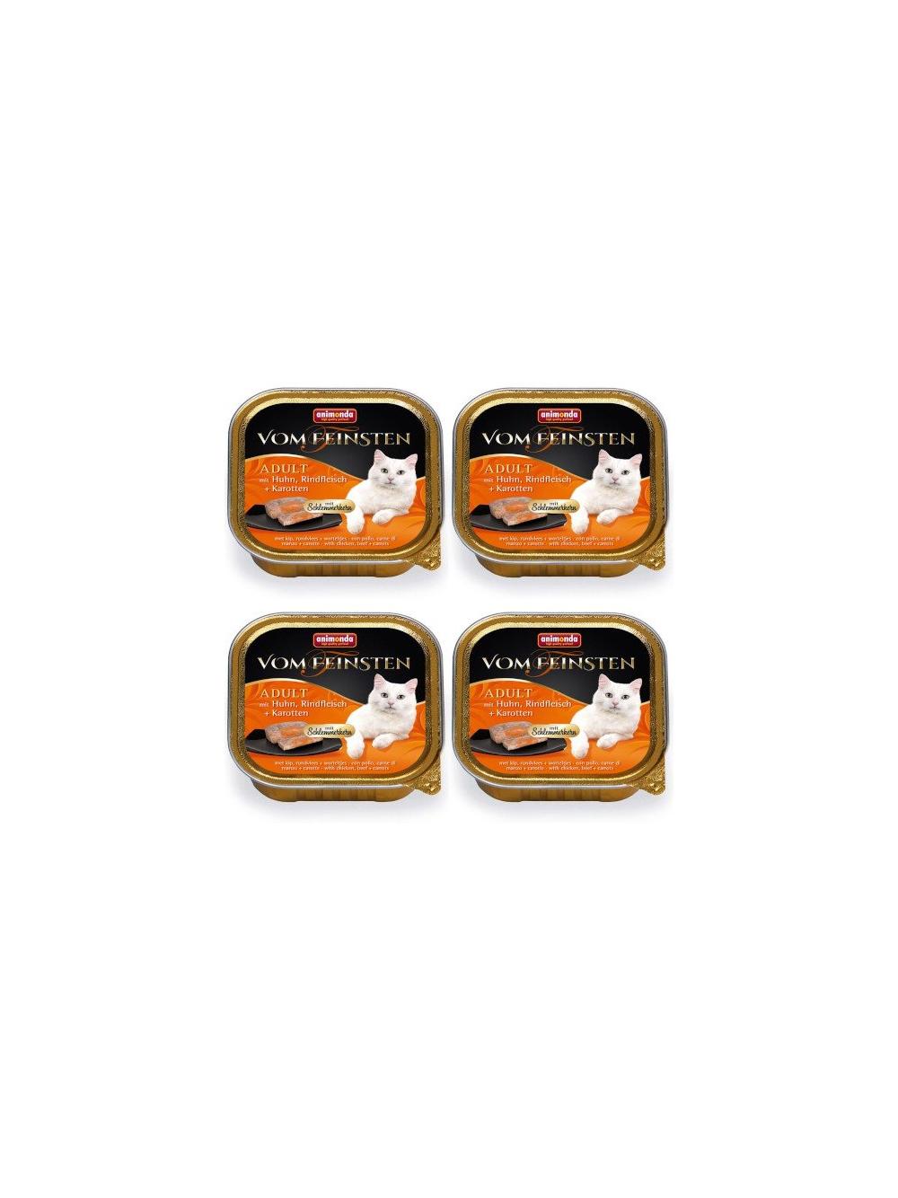 ANIMONDA Cat Vom Feinsten adult Adult z nadzieniem: Kurczak, wołowina i marchewka 6x100g