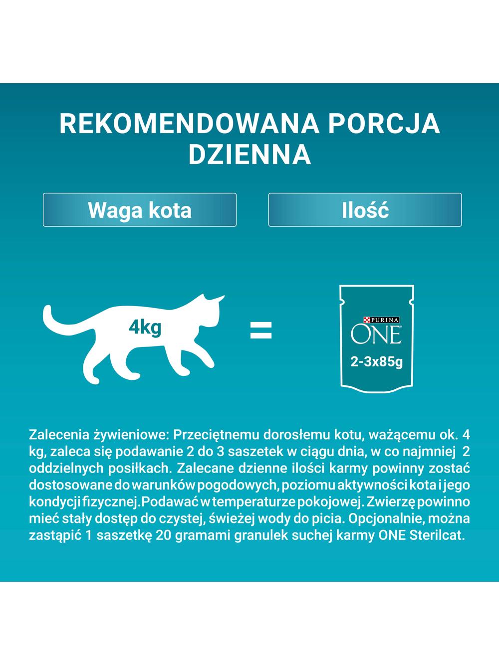 Purina One Sterilcat z indykiem i zieloną fasolką 26x85g