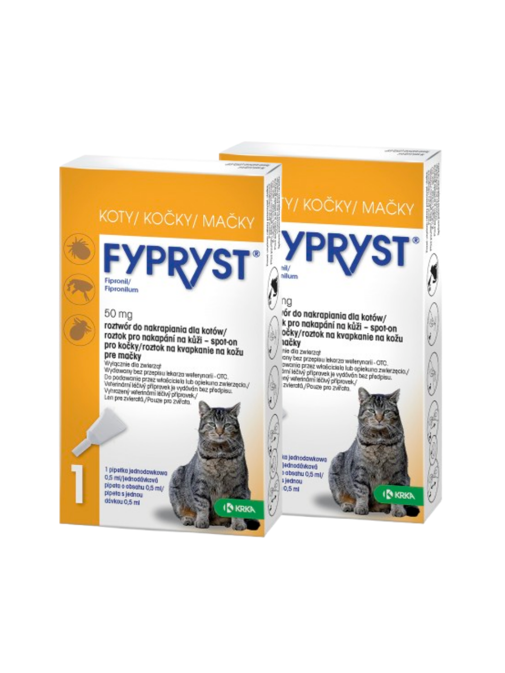 KRKA Fypryst Spot On Kot 50mg/0,5ml 2szt