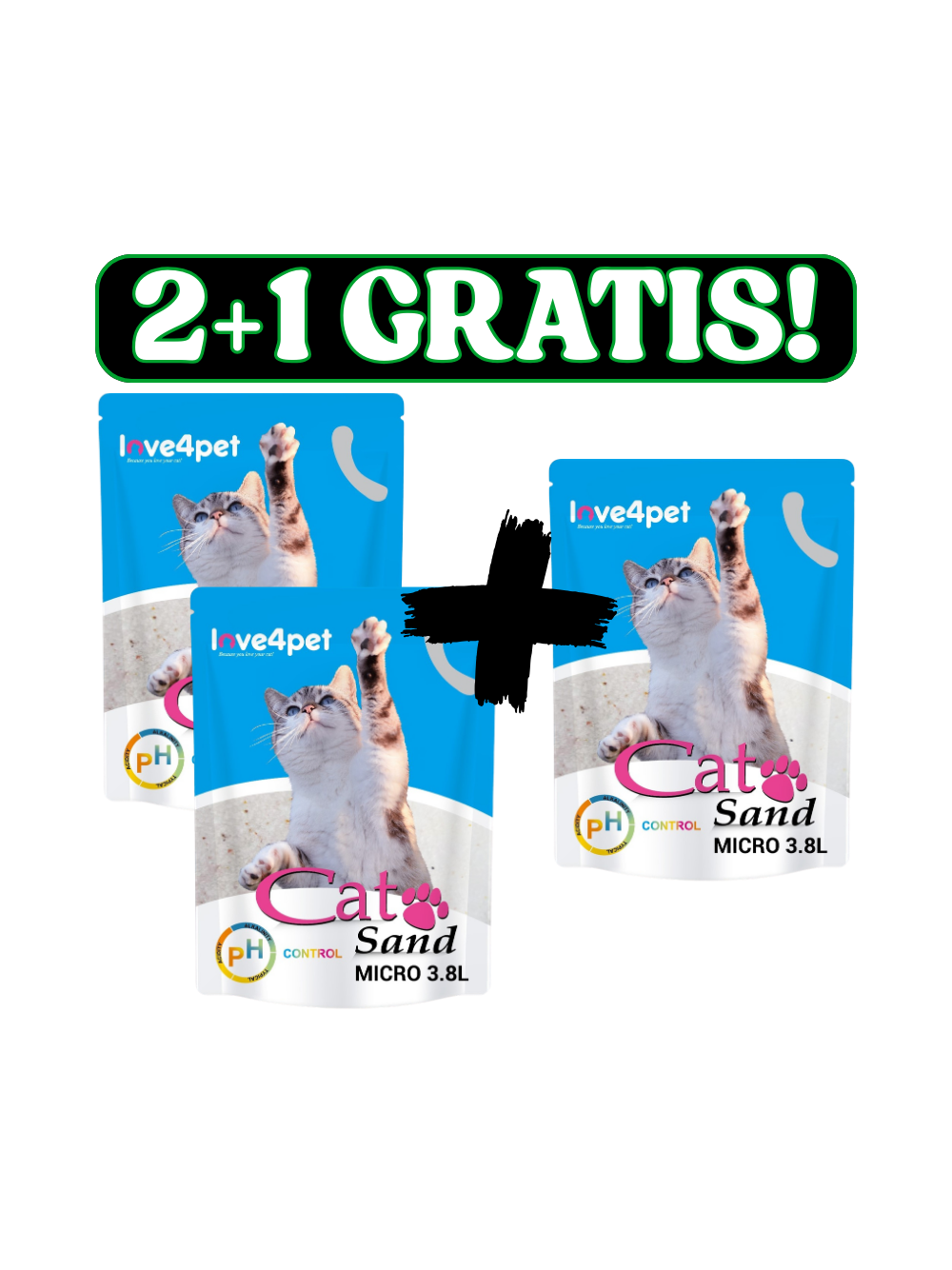 Żwirek Silikonowy dla Kota Cat Sand Micro - PH Control 3,8l  2+1 GRATIS!!! ( Zmienia kolor, aby sprawdzić wczesne oznaki choroby)