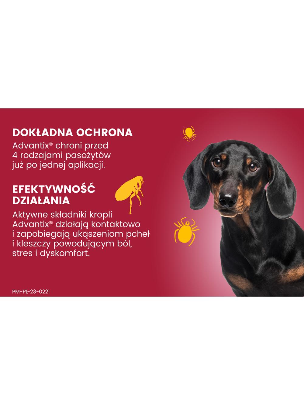 Advantix dla psów 4-10kg (pipeta 1ml)+ TRIXIE Szczypce do usuwania kleszczy 9cm