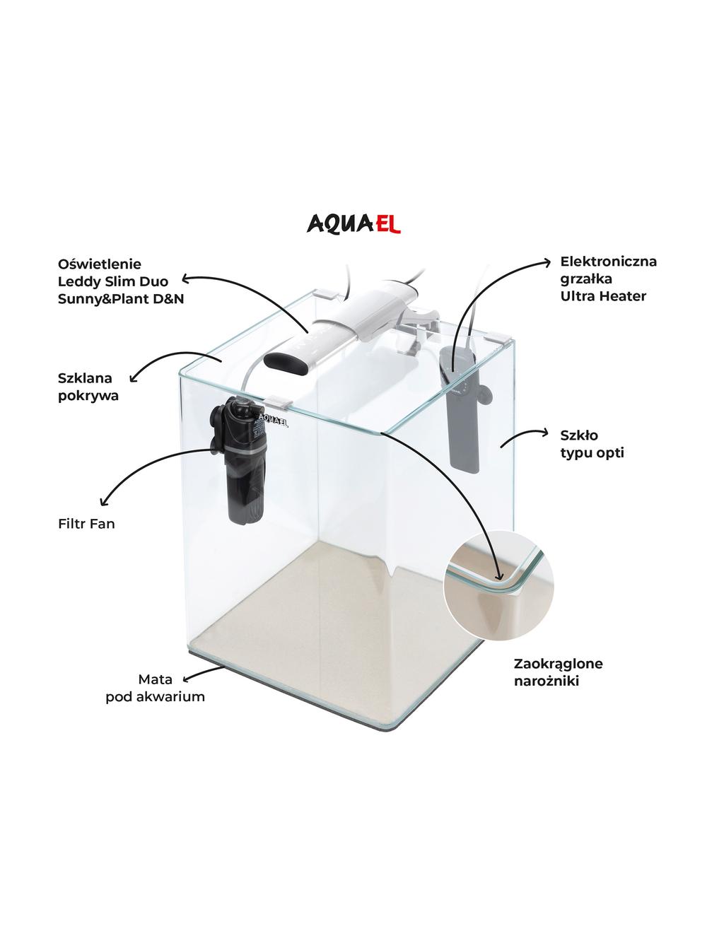 AQUAEL Zestaw Aquael Opti Bent Set Day & Night [20l] - biały